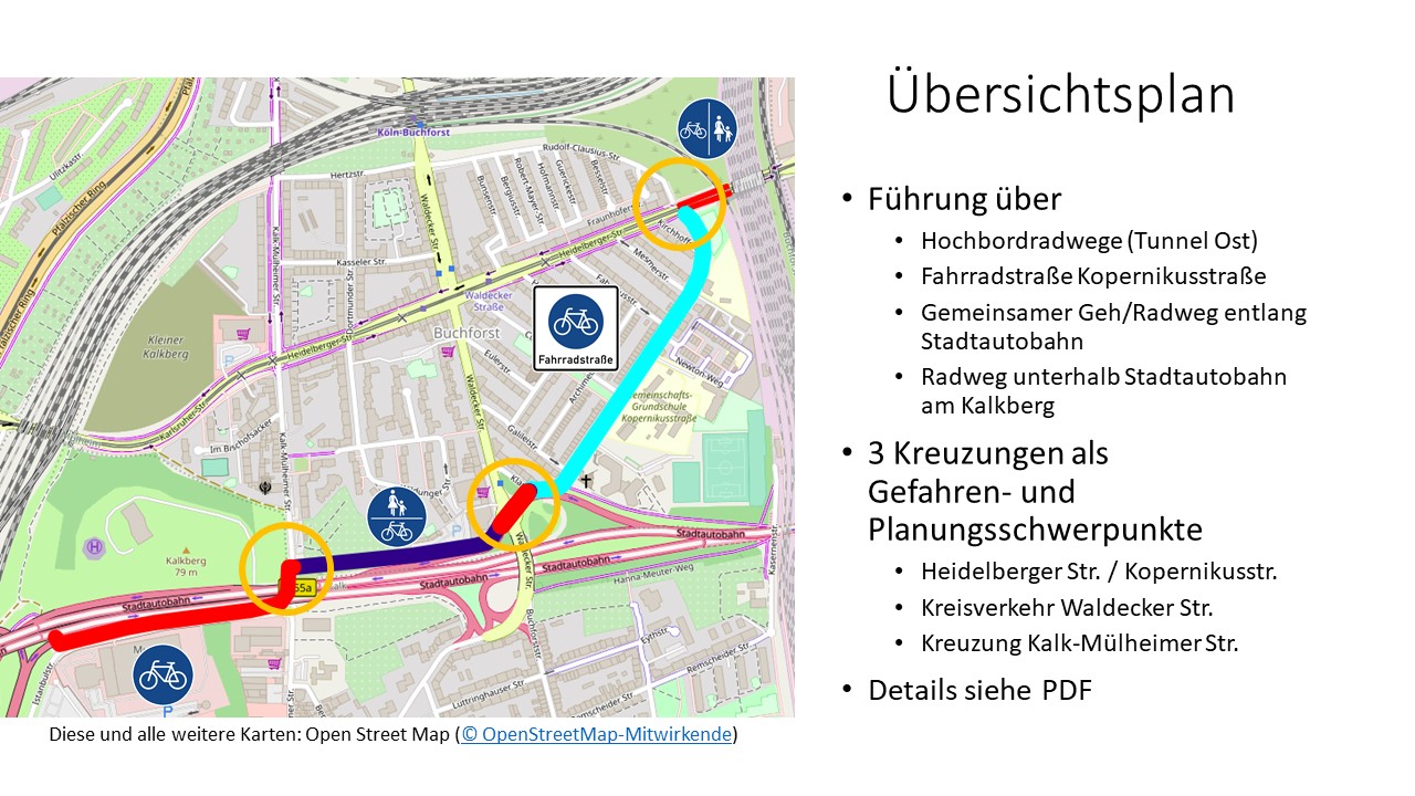 Übersichtsplan für den Abschnitt Buchforst